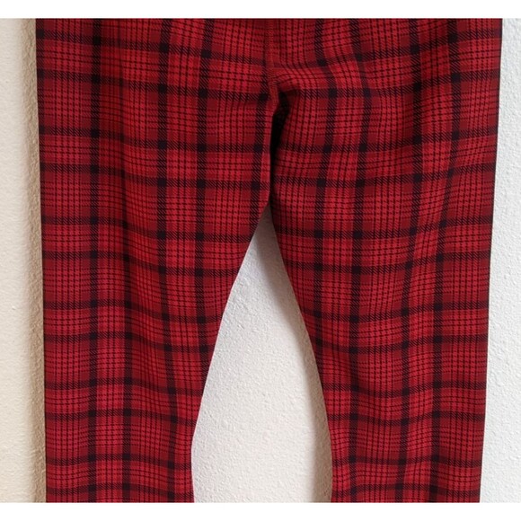 NEW! Wmn's ALO Occasion Buffalo Plaid Leggings in Scarlett Red w/Side Stripe M - Picture 11 of 16